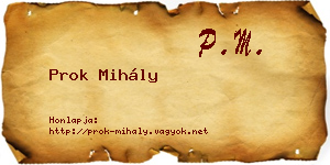 Prok Mihály névjegykártya