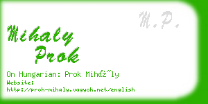 mihaly prok business card
